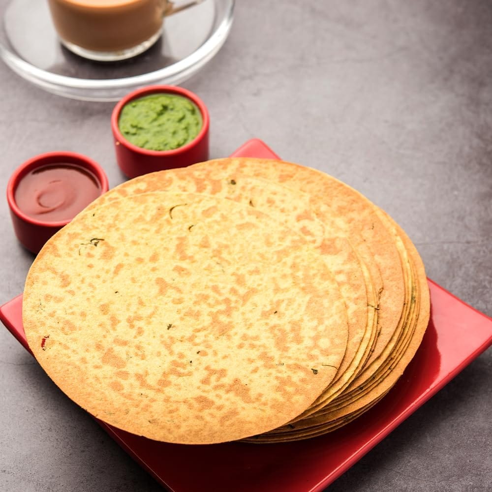 Euro Chorafali Khakhra 180Gm Pack of 4 |Roasted Not Fried | Cholesterol Free | Zero Transfat |Vacuum-Sealed for Freshness | Authentic Gujarati Snack, Ideal for Tea Time | Healthy Khakhra Options| Healthy Snacking