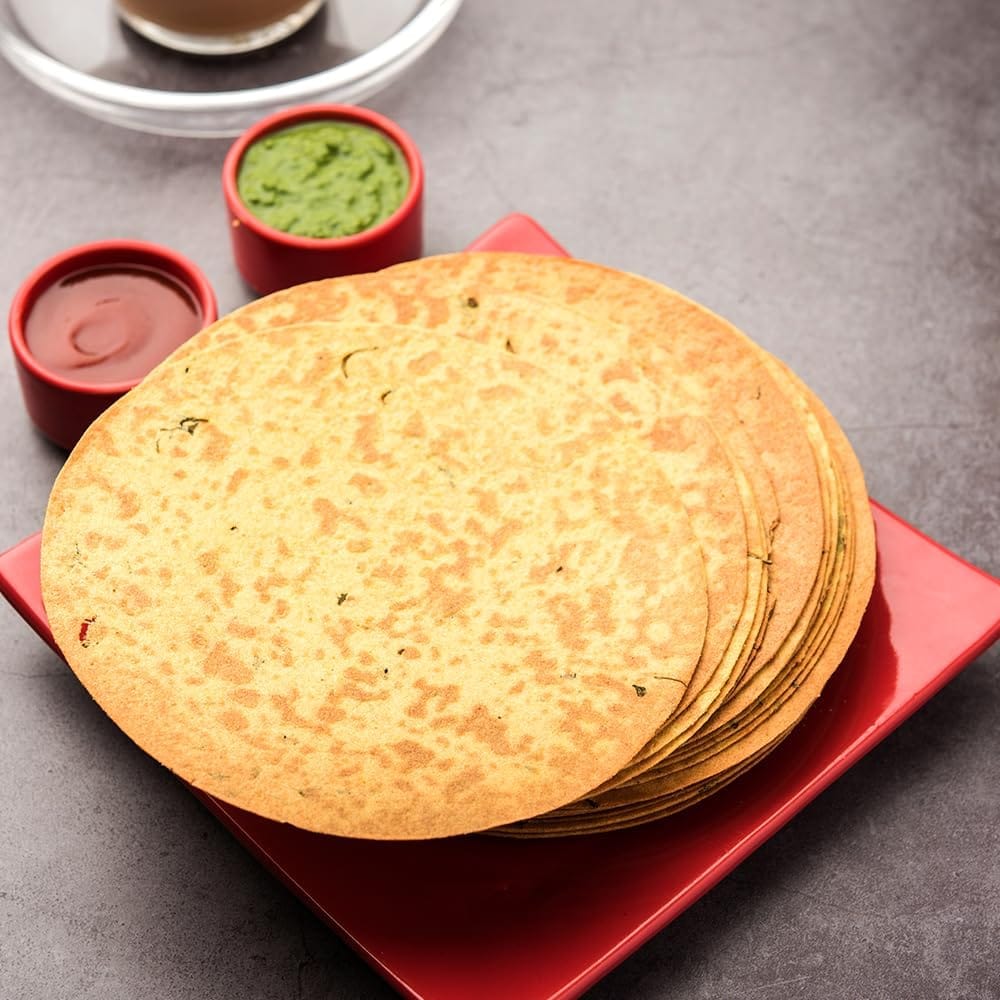 Euro Masala Khakhra 180Gm Pack of 4|Roasted Not Fried | Cholesterol Free | Zero Transfat |Vacuum-Sealed for Freshness | Authentic Gujarati Snack, Ideal for Tea Time | Healthy Khakhra Options| Healthy Snacking