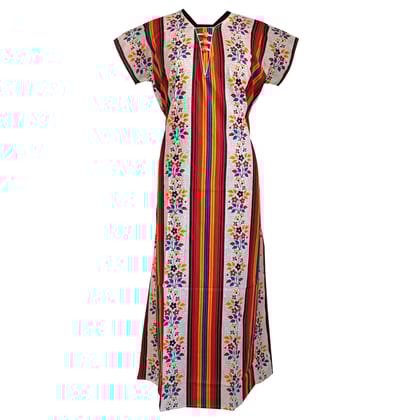 Ganga pure cotton white colour flower print xl size nighty for women