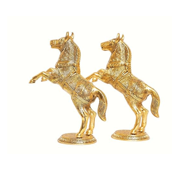 RKONECT Jumping Horse Statue Showpiece for Home Decor Set of 2