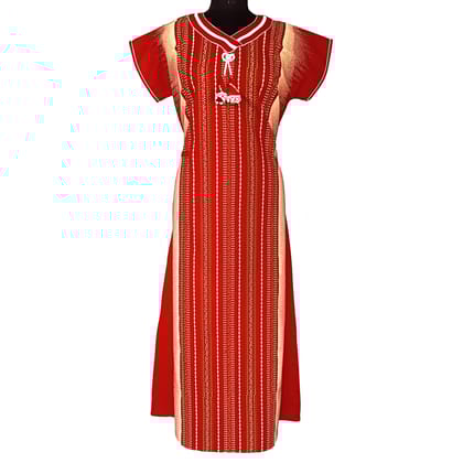 Nandini pure cotton lining print v neck xl size multi colour fancy nighty for women