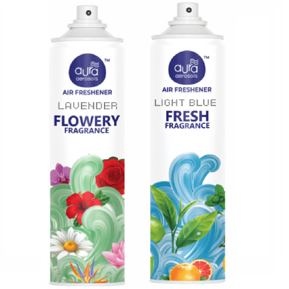 Aura Aerosols Air Freshener 300ml (Pack of 2) - Lavender & Light Blue