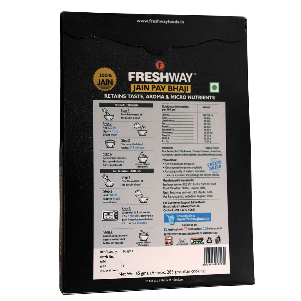 Jain Pav Bhaji(Pack of 2) | A Nutritious, Flavor Packed Indian Comfort Meal in Minutes