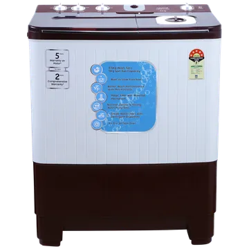 Croma 8.5 kg 5 Star Semi Automatic Washing Machine with Active Soak Function (Burgundy)