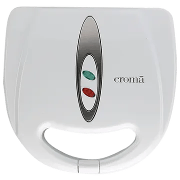 Croma 800W 4 Slice Sandwich Maker with Automatic Operation (White)