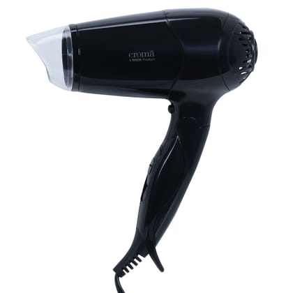 Croma Hair Dryer with 2 Heat Settings (Cool Shot Function, Black)