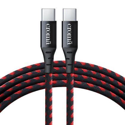 Croma Type C to Type C 6.6 Feet (2M) Cable (Apple Compatible, Red)