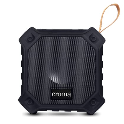 Croma 5W Portable Bluetooth Speaker (Waterproof, High Bass, Black)