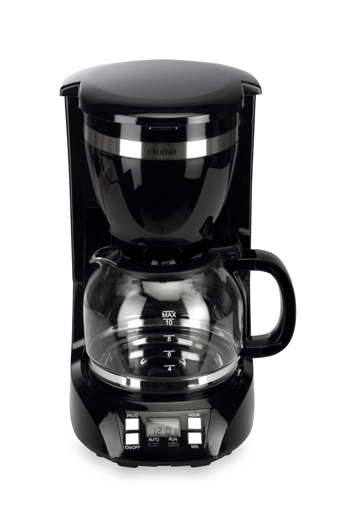 Croma 900 Watt 10 Cups Manual Espresso Coffee Maker with Keep Warm Function (Black)