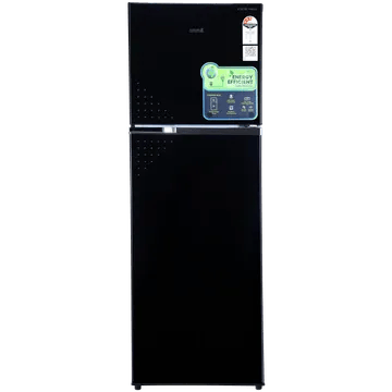 Croma 303 Litres 3 Star Frost Free Double Door Convertible Refrigerator with Inverter Technology (Black Uniglass)