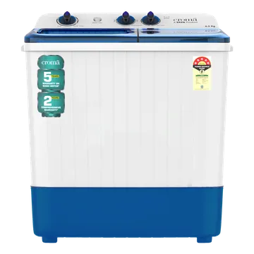 Croma 6.5 kg 5 Star Semi Automatic Washing Machine with Spiral Pulsator (Blue)