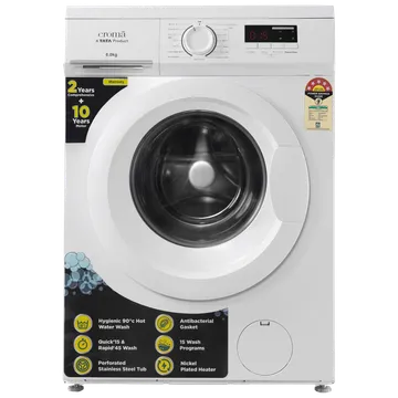 Croma 6 kg 5 Star Fully Automatic Front Load Washing Machine (In-built Heater, White)