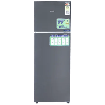 Croma 240 Litres 3 Star Frost Free Double Door Convertible Refrigerator with Dual Inverter Technology (Criss Cross Metallic Grey)