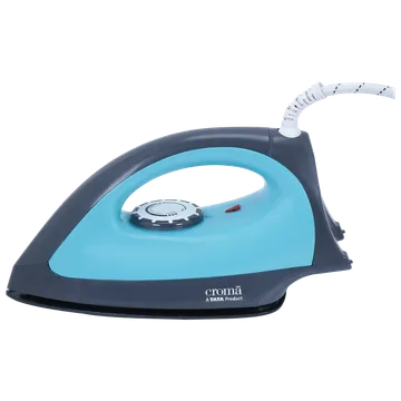 Croma Heavy Weight 1000 Watts Dry Iron (Weilburger Dual Coat Soleplate, Turquoise)