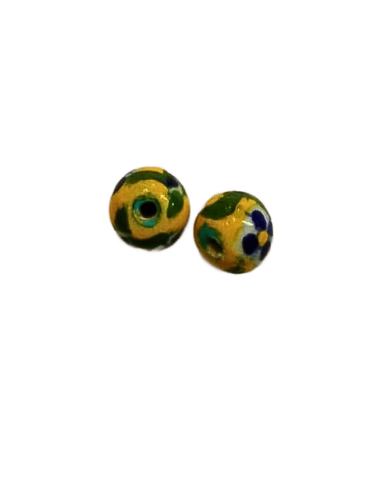 Blue Pottery Beads Earrings-(ER-09)