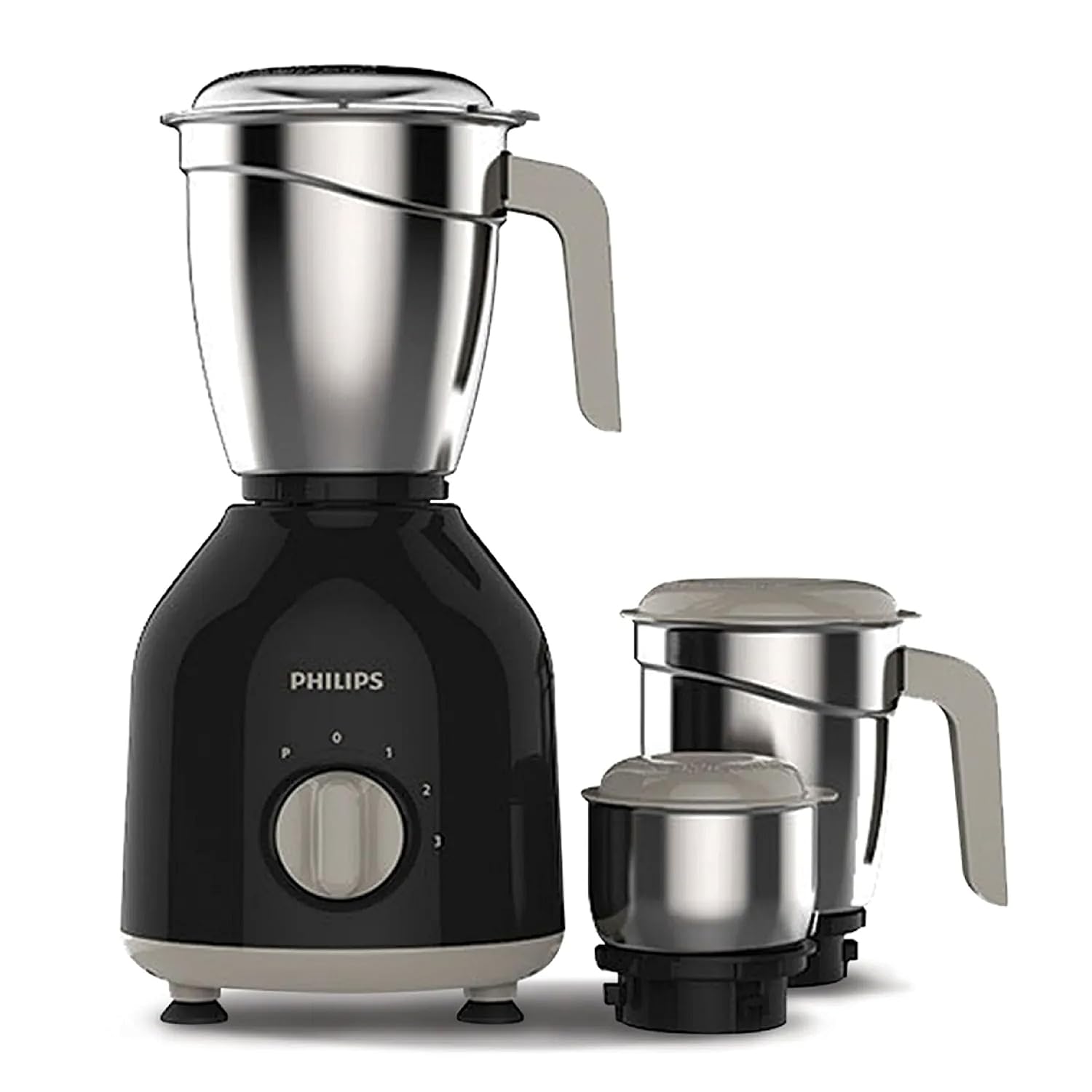 Philips HL7756/01 Mixer Grinder 750 Watt, 3 Stainless Steel Multipurpose Jars With 3 Speed Control and Pulse Function (Black)