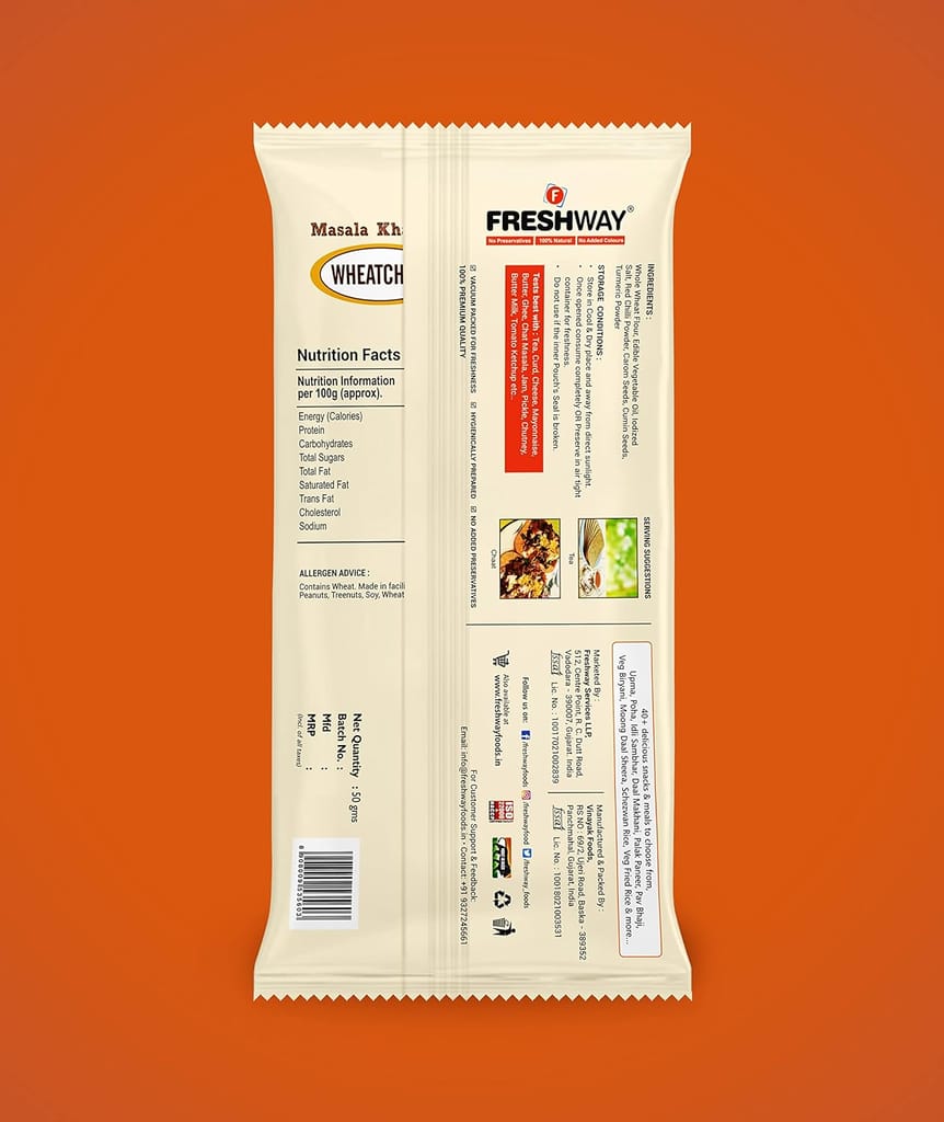 Freshway Masala Khakhra Wheatchips | A Nutritious, Flavor Packed Indian Comfort Meal in Minutes