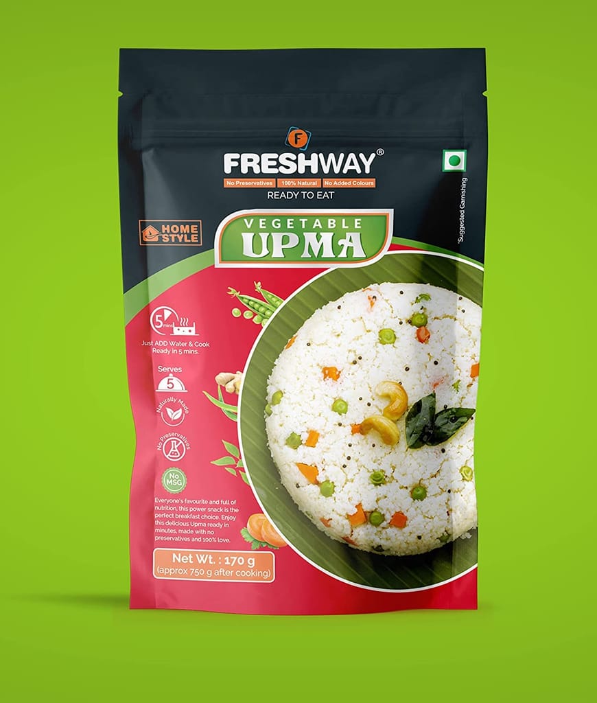Freshway Ready To Eat Vegetable Upma Home Style & Vegetable Poha Home Style