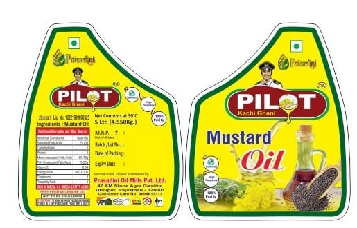 Pilot Cold Pressed Kachhi Ghani Mustard Oil, 5Litre