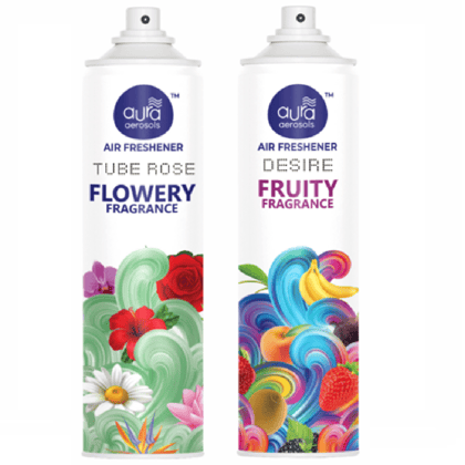 Aura Aerosols Air Freshener 300ml (Pack of 2) - Tube Rose & Desire