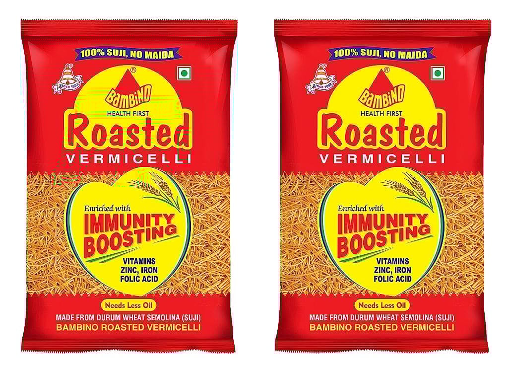 Bambino Vegetarian Vermicelli | Roasted Sewaiyan | 900 gm each | Pack of 2 | 1800 gm Pack
