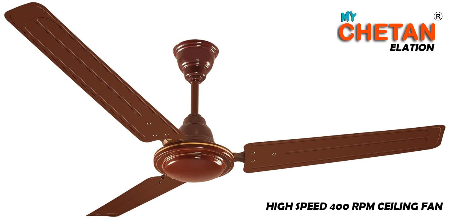 MyChetan Elation Ceiling Fan | 1200mm Ceiling Fan | Strong and Powerful Ceiling Fan | Outstanding Performance (Brown)