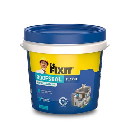 DR. FIXIT Roofseal Classic, 4 Liter, Waterproofing Solution for Homes, Terraces, Roofs