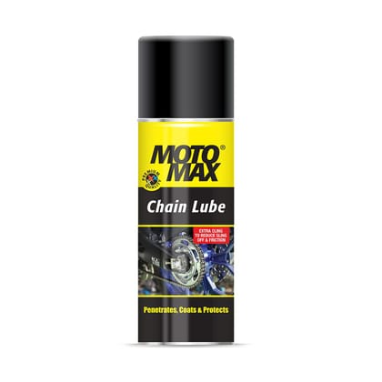 Motomax Chain Lube Aerosol Spray Provides Lubrication and corrosion protection of Chain &  sprockets for Bikes, Motorbikes, Cars Avoid Sling Off &  Prevent Chain breakage Extended Chain Life 200 ml