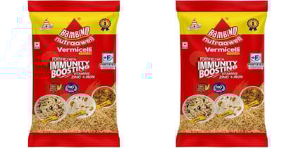 Bambino Vermicelli | Vegetarian Plain Vermicelli | Sada Sewaiyan | 900 grams each pouch | Pack of 2 | 1800 Gm Pack