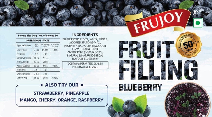 Frujoy Blueberry Filling 1kg | For Cake | Dessert | Custard | Pastry | Muffins | Baking Essentials
