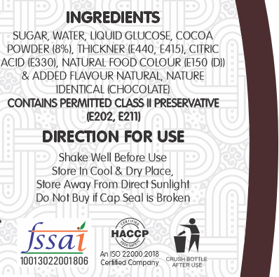 Frujoy Chocolate 1L | Syrup | Topping |  For Milk Shakes | Juices | Sharbat | Baking Essentials | Beverages