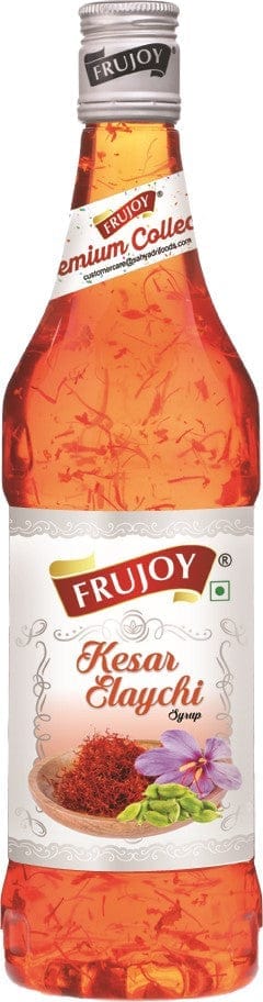 Frujoy Kesar Elaichi Syrup 750ml | For Fruit Mocktail | Cocktail | Gulab Sharbat | Falooda | RoseMilk | Baking Essentials
