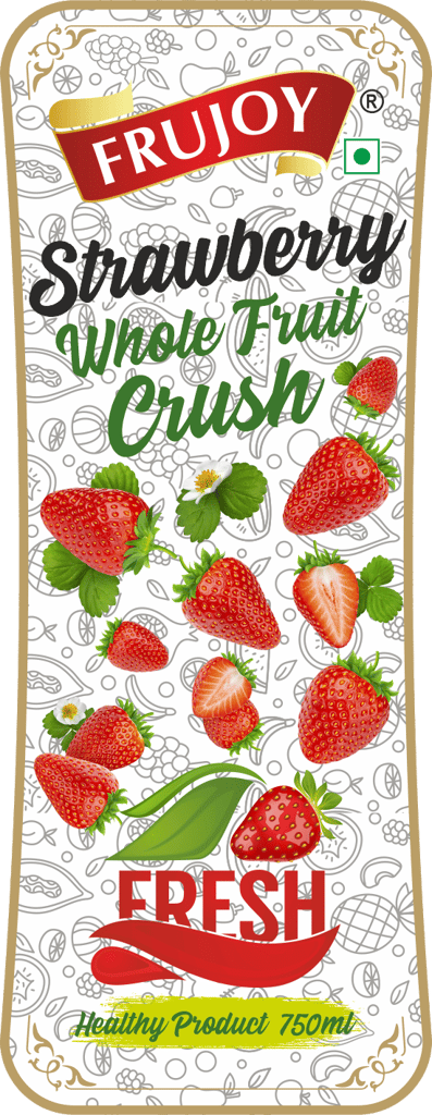 Frujoy Whole Strawberry Crush 750ml | High Fruit | For Fruit Mocktail | Cocktail | Milk Shake| Falooda | Baking Essentials