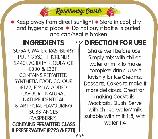 Frujoy Raspberry Crush 750ml | For Fruit Mocktail | Cocktail | Cake | Baking Essentials | Juices | Beverages
