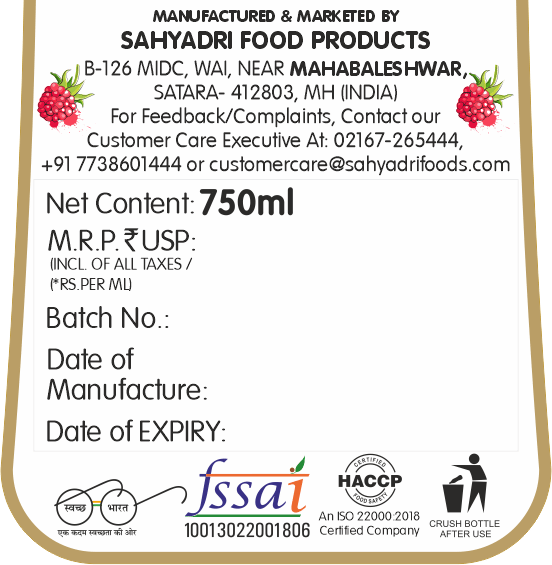 Frujoy Raspberry Crush 750ml | For Fruit Mocktail | Cocktail | Cake | Baking Essentials | Juices | Beverages