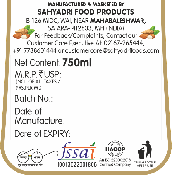 Frujoy Kesar Kulfi Crush 750ml | For Fruit Mocktail | Cocktail | Cake | Baking Essentials | Juices | Beverages