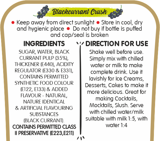 Frujoy Black Currant Crush 750ml | For Fruit Mocktail | Cocktail | Cake | Baking Essentials | Juices | Beverages