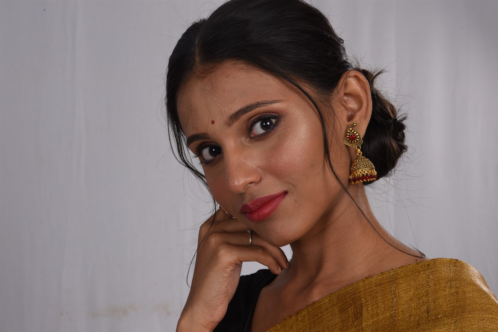 RTXGH PRINTED SILK SAREE(SA03170)MUSTARD YELLOW