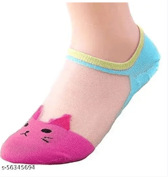 Trendy Women Kitty Net transparent Socks - Pack of 3 Pair
