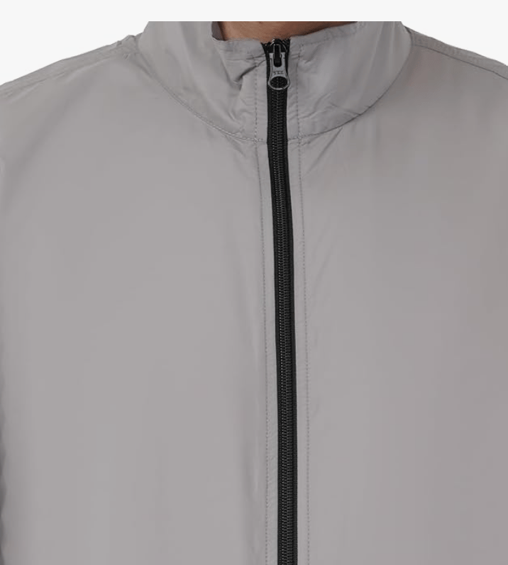 Just Junkies Polyester Men's Solid Grey Windcheater Lightweight Jacket for Bikers, Cycling, Trekking