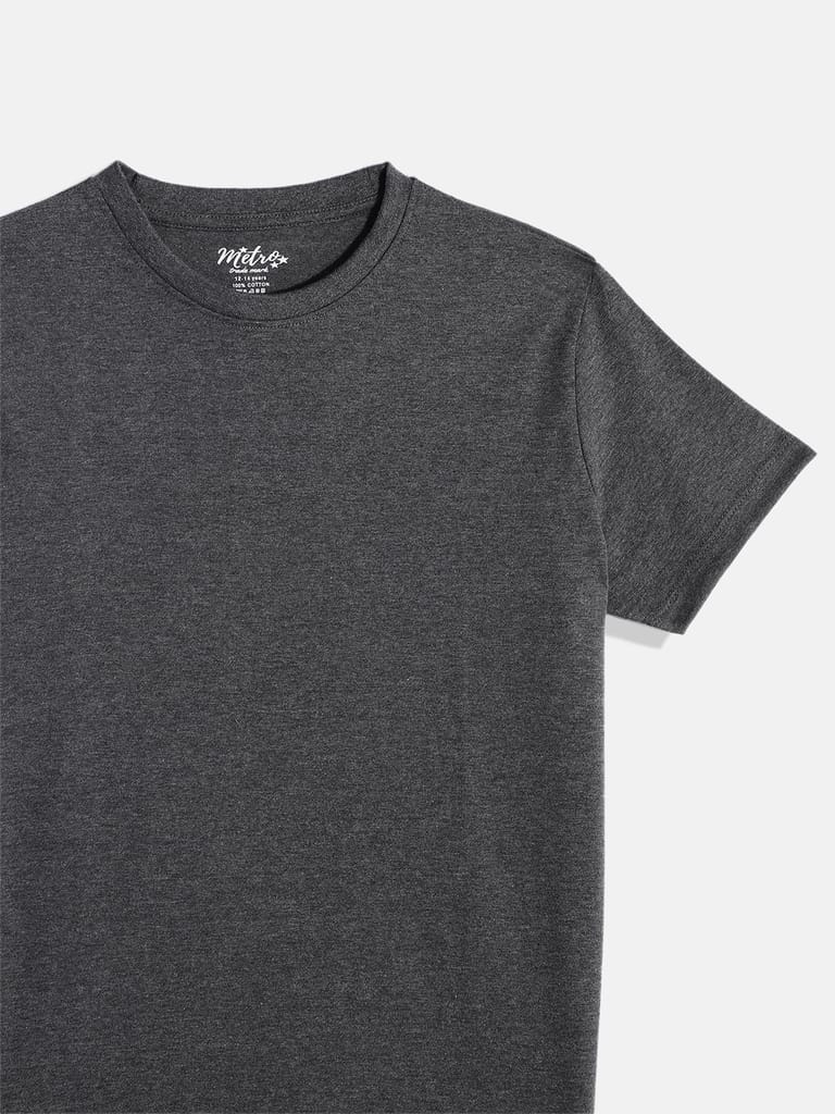 Boys Solid Round Neck T-shirt