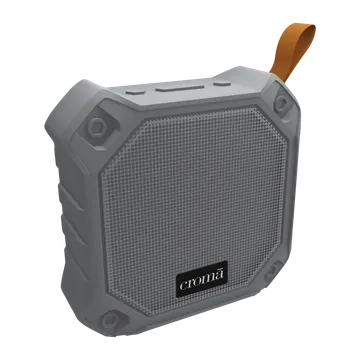 Croma 5W Portable Bluetooth Speaker (Water Proof, 21 Hours Playback Time, True Wireless Stereo Function, Grey)