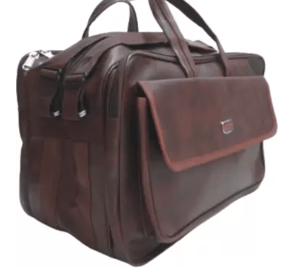 AryaRadha Brown Faux Leather Look 18 inch Tool bag for technician, Formal Office Messenger Briefcase with Adjustable Shoulder Cross Body Sling Strap for Men and Women Leather Tool Bag  (Number of Pockets - 5)