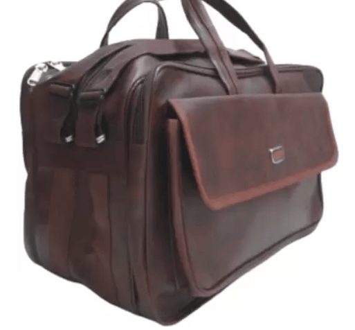 AryaRadha Brown Faux Leather Look 18 inch Tool bag for technician, Formal Office Messenger Briefcase with Adjustable Shoulder Cross Body Sling Strap for Men and Women Leather Tool Bag  (Number of Pockets - 5)