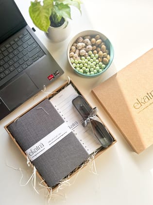 Sustainable Productivity Gift hamper by Ekatra - Solid Grey Sustainable Productivity Gift hamper by Ekatra - Solid Grey