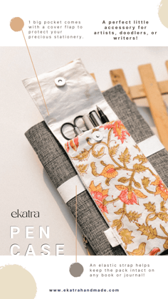 Sustainable Pen case/organizer with elastic band by Ekatra