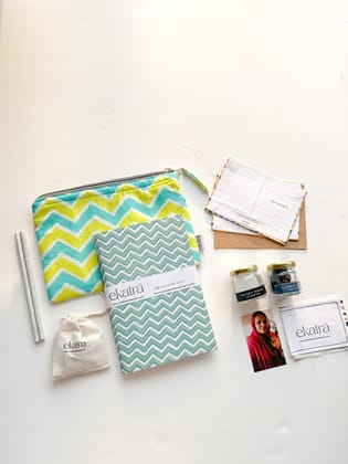 Sustainable Thoughtful Hamper by Ekatra - Green Chevron Sustainable Thoughtful Hamper by Ekatra - Green Chevron