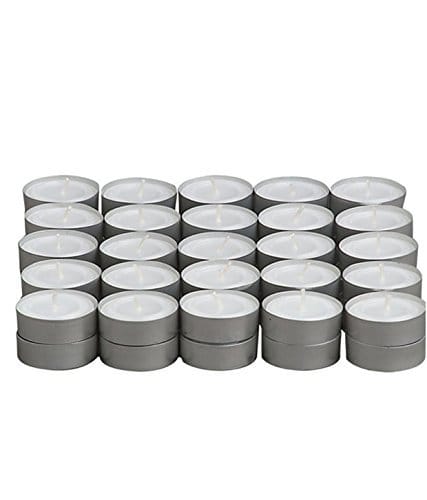 Unscented Decorative Tealight Candles | Wax Tealight Candle | 8 gm, 50 Pcs| Unscented Smokeless Candles | 2 Hours Burning Time | for Home Decoration & Celebration -  By Marigold Stores®
