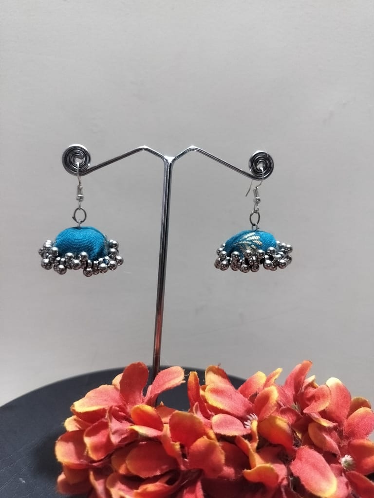 Handmade Ajrakh Jhumkas - Earrings | Buy online on ZillyBuy