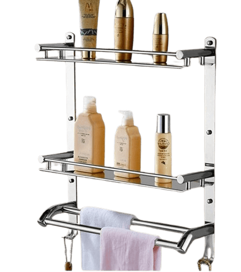 Well Set by Multi use Rack /Kitchen /Bathroom Accessories Stainless Steel Wall Shelf  (Number of Shelves - 2, Steel)